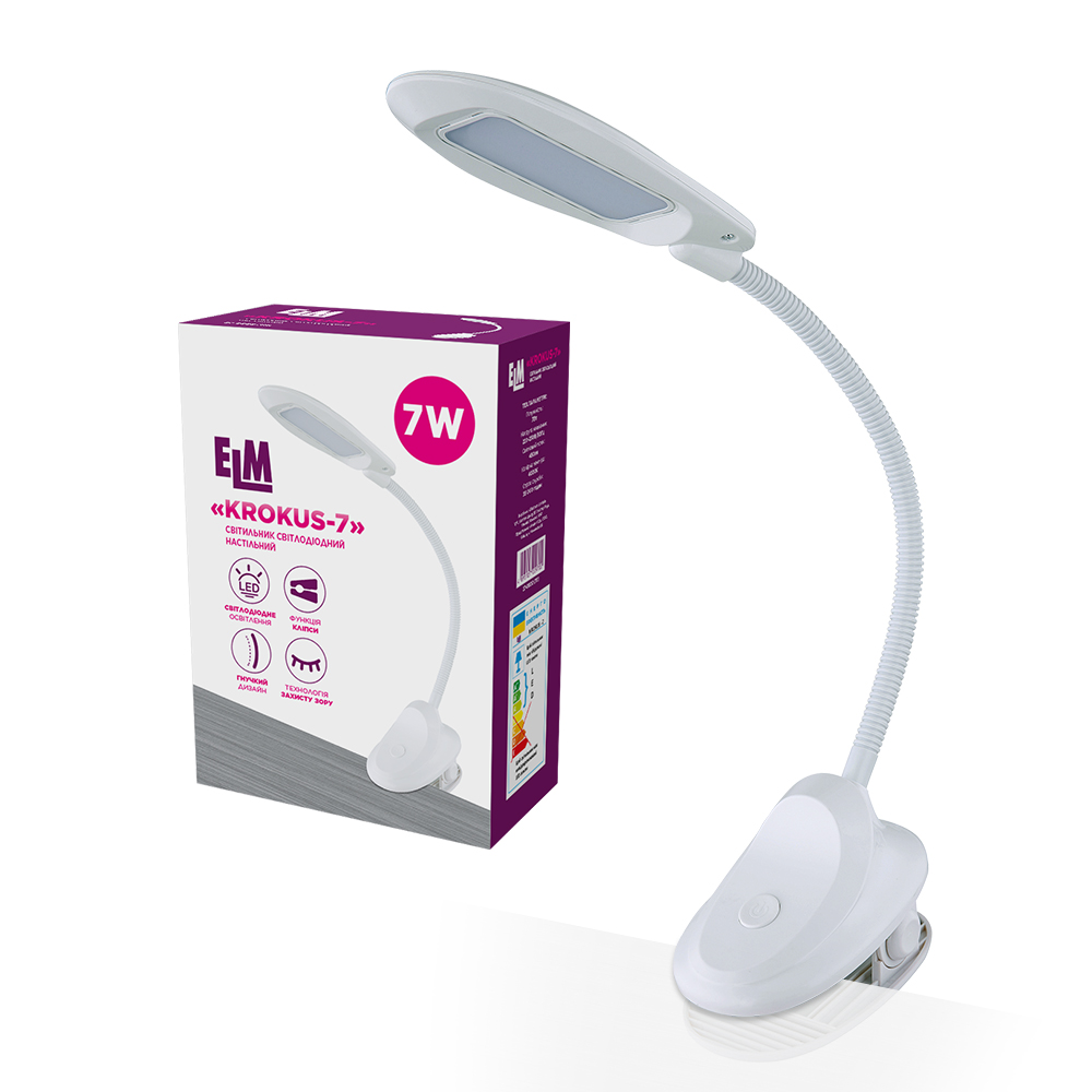 Настільна світлодіодна лампа ELM KROKUS 7W IP20 4000K